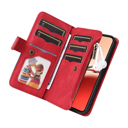 Dual-color 9 Card Slots Zipper Wallet Leather Phone Case