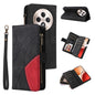 Dual-color 9 Card Slots Zipper Wallet Leather Phone Case