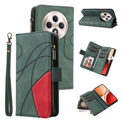 Dual-color 9 Card Slots Zipper Wallet Leather Phone Case