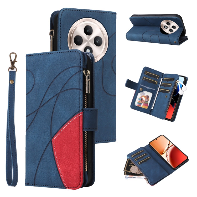 Dual-color 9 Card Slots Zipper Wallet Leather Phone Case, For OPPO Find X9 Ultra 5G, For OPPO Reno12 F 5G Global, For OPPO A3 Pro 5G / A3 Pro India, For OPPO Reno12 Pro Global