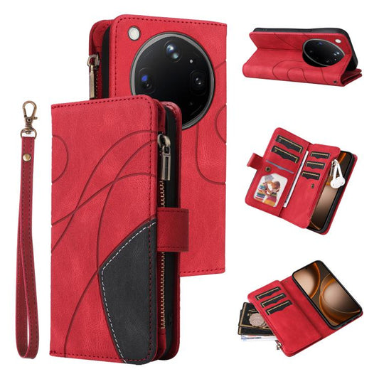 Dual-color 9 Card Slots Zipper Wallet Leather Phone Case, For OPPO Find X9 Ultra 5G, For OPPO Reno12 F 5G Global, For OPPO A3 Pro 5G / A3 Pro India, For OPPO Reno12 Pro Global