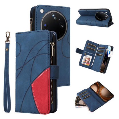 Dual-color 9 Card Slots Zipper Wallet Leather Phone Case, For OPPO Find X9 Ultra 5G, For OPPO Reno12 F 5G Global, For OPPO A3 Pro 5G / A3 Pro India, For OPPO Reno12 Pro Global