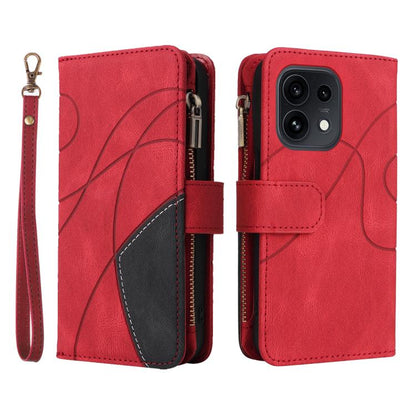 Dual-color 9 Card Slots Zipper Wallet Leather Phone Case, For OPPO Reno16 FS 5G, For OPPO Find X9 Ultra 5G, For OPPO Reno12 F 5G Global, For OPPO A3 Pro 5G / A3 Pro India