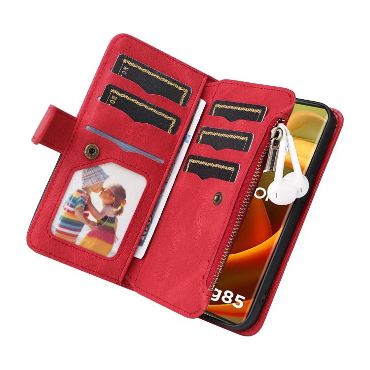 Dual-color 9 Card Slots Zipper Wallet Leather Phone Case, For OPPO Reno16 FS 5G, For OPPO Find X9 Ultra 5G, For OPPO Reno12 F 5G Global, For OPPO A3 Pro 5G / A3 Pro India