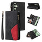 Dual-color 9 Card Slots Zipper Wallet Leather Phone Case, For Galaxy S25 / S24 5G, For Galaxy S25+ / S24+ 5G, For Galaxy S25 Ultra 5G, For Galaxy S24 FE 5G