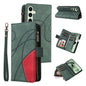 Dual-color 9 Card Slots Zipper Wallet Leather Phone Case, For Galaxy S25 / S24 5G, For Galaxy S25+ / S24+ 5G, For Galaxy S25 Ultra 5G, For Galaxy S24 FE 5G