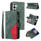 Dual-color 9 Card Slots Zipper Wallet Leather Phone Case, For Galaxy S25 / S24 5G, For Galaxy S25+ / S24+ 5G, For Galaxy S25 Ultra 5G, For Galaxy S24 FE 5G