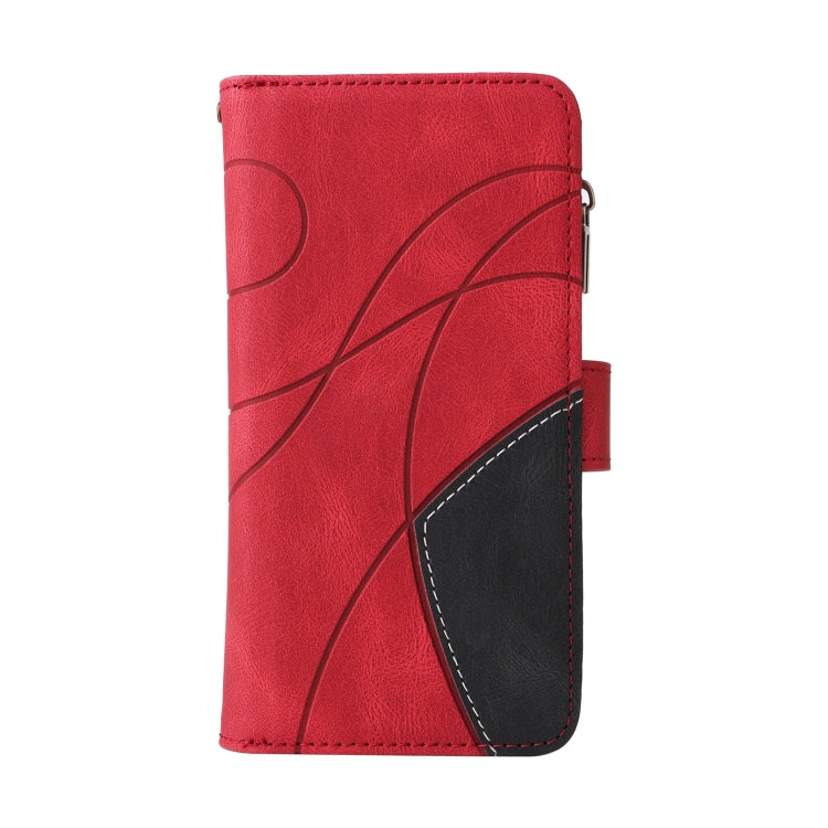 Dual-color 9 Card Slots Zipper Wallet Leather Phone Case