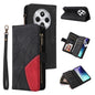 Dual-color 9 Card Slots Zipper Wallet Leather Phone Case