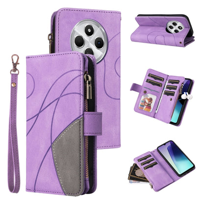 Dual-color 9 Card Slots Zipper Wallet Leather Phone Case, For Redmi Note 14 5G, For Redmi Note 14 Pro / 14 Pro+ 5G, For Redmi 14C 4G Global, For Redmi 13 4G Global