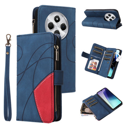 Dual-color 9 Card Slots Zipper Wallet Leather Phone Case, For Redmi Note 14 5G, For Redmi Note 14 Pro / 14 Pro+ 5G, For Redmi 14C 4G Global, For Redmi 13 4G Global