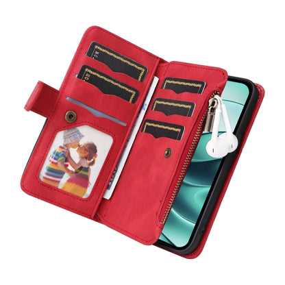 Dual-color 9 Card Slots Zipper Wallet Leather Phone Case, For Redmi Note 14 5G, For Redmi Note 14 Pro / 14 Pro+ 5G, For Redmi 14C 4G Global, For Redmi 13 4G Global