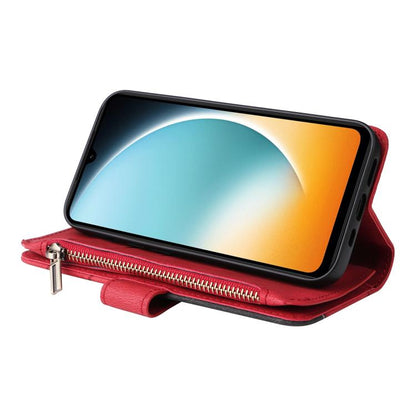 Dual-color 9 Card Slots Zipper Wallet Leather Phone Case