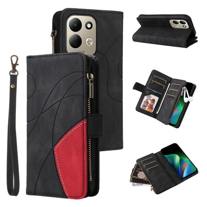 Dual-color 9 Card Slots Zipper Wallet Leather Phone Case, For Redmi Note 17 5G/4G Global 169.7mm, For Redmi Note 17 Pro+ 5G Global 163.4mm, For Redmi 17 5G / 4G Global 170mm, For Redmi  A5 4G 171.7mm / Poco C71