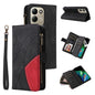 Dual-color 9 Card Slots Zipper Wallet Leather Phone Case, For Redmi Note 17 5G/4G Global 169.7mm, For Redmi Note 17 Pro+ 5G Global 163.4mm, For Redmi 17 5G / 4G Global 170mm, For Redmi  A5 4G 171.7mm / Poco C71