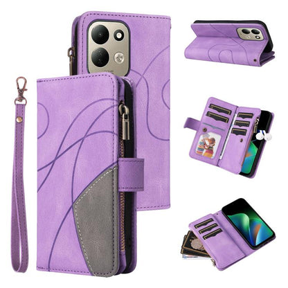 Dual-color 9 Card Slots Zipper Wallet Leather Phone Case, For Redmi Note 17 5G/4G Global 169.7mm, For Redmi Note 17 Pro+ 5G Global 163.4mm, For Redmi 17 5G / 4G Global 170mm, For Redmi  A5 4G 171.7mm / Poco C71
