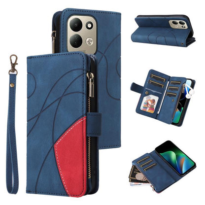 Dual-color 9 Card Slots Zipper Wallet Leather Phone Case, For Redmi Note 17 5G/4G Global 169.7mm, For Redmi Note 17 Pro+ 5G Global 163.4mm, For Redmi 17 5G / 4G Global 170mm, For Redmi  A5 4G 171.7mm / Poco C71