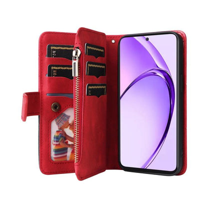 Dual-color 9 Card Slots Zipper Wallet Leather Phone Case, For Redmi Note 17 5G/4G Global 169.7mm, For Redmi Note 17 Pro+ 5G Global 163.4mm, For Redmi 17 5G / 4G Global 170mm, For Redmi  A5 4G 171.7mm / Poco C71