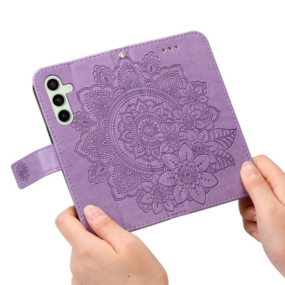 Seven-petal Flowers Embossing Leather Phone Case