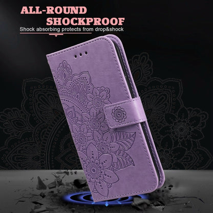 Seven-petal Flowers Embossing Leather Phone Case