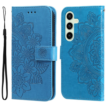 Seven-petal Flowers Embossing Leather Phone Case