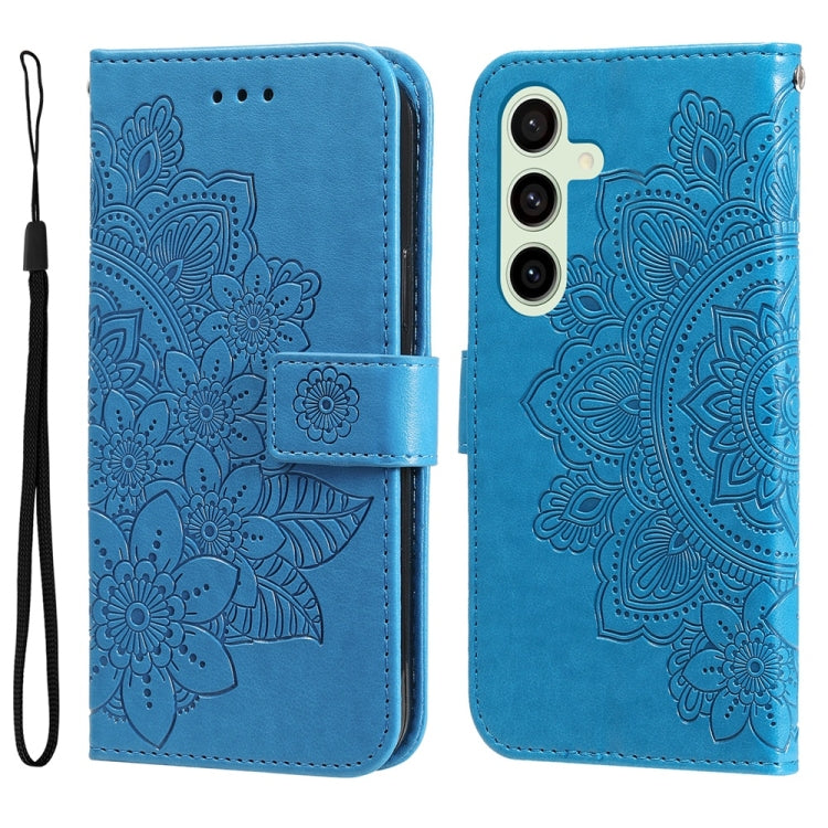 Seven-petal Flowers Embossing Leather Phone Case, For Galaxy S25 Ultra 5G, For Galaxy S24 FE 5G