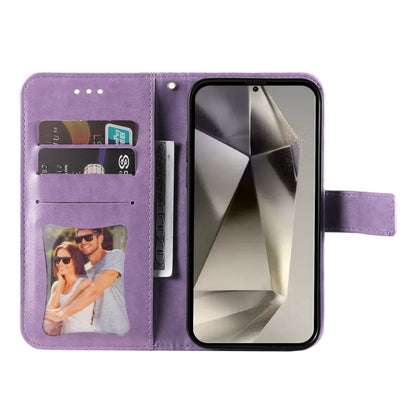 Seven-petal Flowers Embossing Leather Phone Case, For Galaxy S25 Ultra 5G, For Galaxy S24 FE 5G