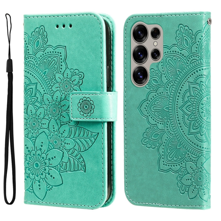 Seven-petal Flowers Embossing Leather Phone Case, For Samsung Galaxy S25 Edge 5G, For Samsung Galaxy S25 5G, For Samsung Galaxy S25+ 5G, For Samsung Galaxy S25 Ultra 5G