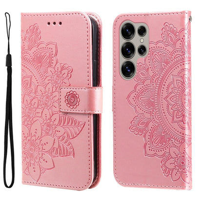 Seven-petal Flowers Embossing Leather Phone Case, For Samsung Galaxy S25 Edge 5G, For Samsung Galaxy S25 5G, For Samsung Galaxy S25+ 5G, For Samsung Galaxy S25 Ultra 5G