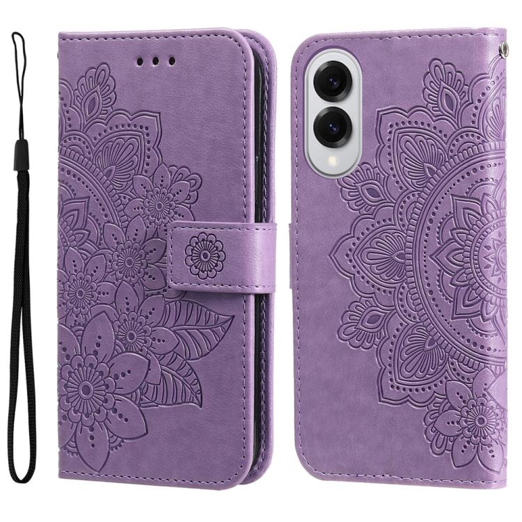 Seven-petal Flowers Embossing Leather Phone Case, For Samsung Galaxy S25 Edge 5G, For Samsung Galaxy S25 5G, For Samsung Galaxy S25+ 5G, For Samsung Galaxy S25 Ultra 5G