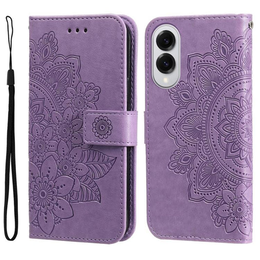 Seven-petal Flowers Embossing Leather Phone Case, For Samsung Galaxy S25 Edge 5G, For Samsung Galaxy S25 5G, For Samsung Galaxy S25+ 5G, For Samsung Galaxy S25 Ultra 5G