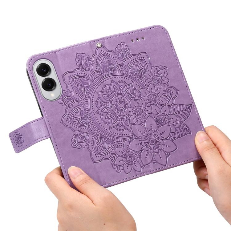 Seven-petal Flowers Embossing Leather Phone Case, For Samsung Galaxy S25 Edge 5G, For Samsung Galaxy S25 5G, For Samsung Galaxy S25+ 5G, For Samsung Galaxy S25 Ultra 5G