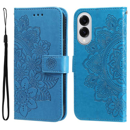 Seven-petal Flowers Embossing Leather Phone Case, For Galaxy S26 5G, For Galaxy S25 Edge 5G, For Galaxy S25 5G, For Galaxy S25+ 5G