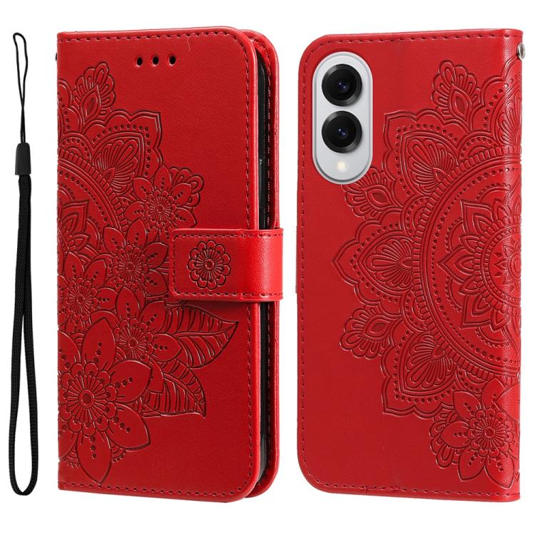 Seven-petal Flowers Embossing Leather Phone Case, For Samsung Galaxy S25 Edge 5G, For Samsung Galaxy S25 5G, For Samsung Galaxy S25+ 5G, For Samsung Galaxy S25 Ultra 5G