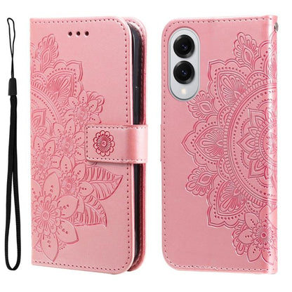 Seven-petal Flowers Embossing Leather Phone Case, For Galaxy S26 5G, For Galaxy S25 Edge 5G, For Galaxy S25 5G, For Galaxy S25+ 5G