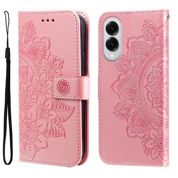 Seven-petal Flowers Embossing Leather Phone Case, For Samsung Galaxy S25 Edge 5G, For Samsung Galaxy S25 5G, For Samsung Galaxy S25+ 5G, For Samsung Galaxy S25 Ultra 5G