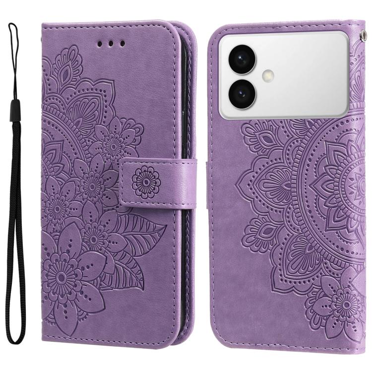 Seven-petal Flowers Embossing Leather Phone Case, For Galaxy S26 FE 5G, For Galaxy S26+ 5G, For Galaxy S26 Edge 5G, For Galaxy S26 Ultra 5G