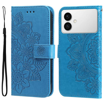 Seven-petal Flowers Embossing Leather Phone Case, For Galaxy S26 FE 5G, For Galaxy S26+ 5G, For Galaxy S26 Edge 5G, For Galaxy S26 Ultra 5G