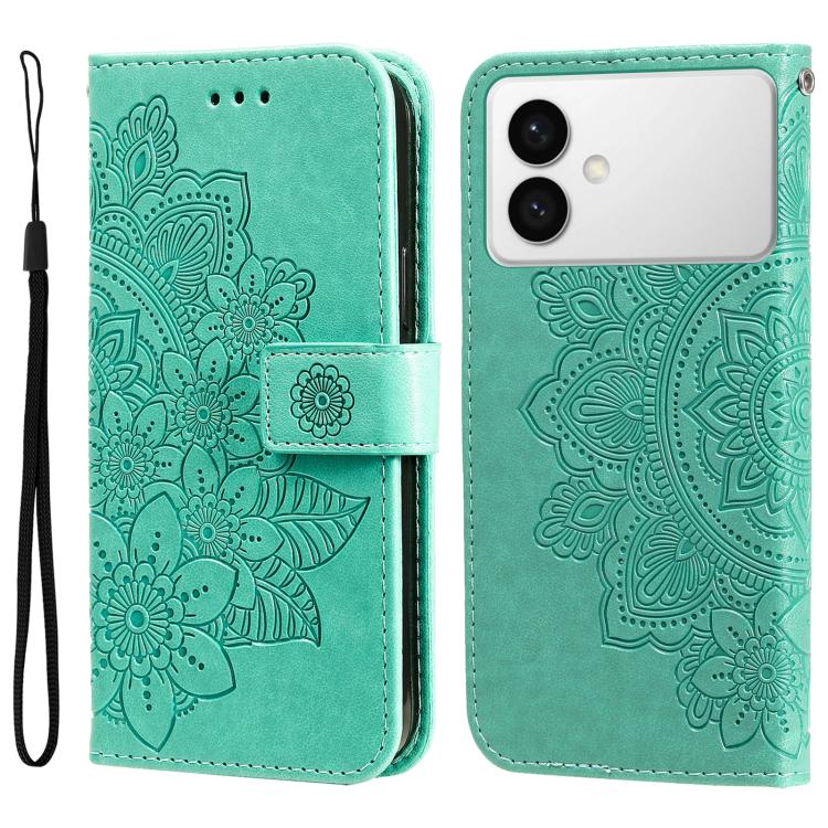 Seven-petal Flowers Embossing Leather Phone Case, For Galaxy S26 FE 5G, For Galaxy S26+ 5G, For Galaxy S26 Edge 5G, For Galaxy S26 Ultra 5G