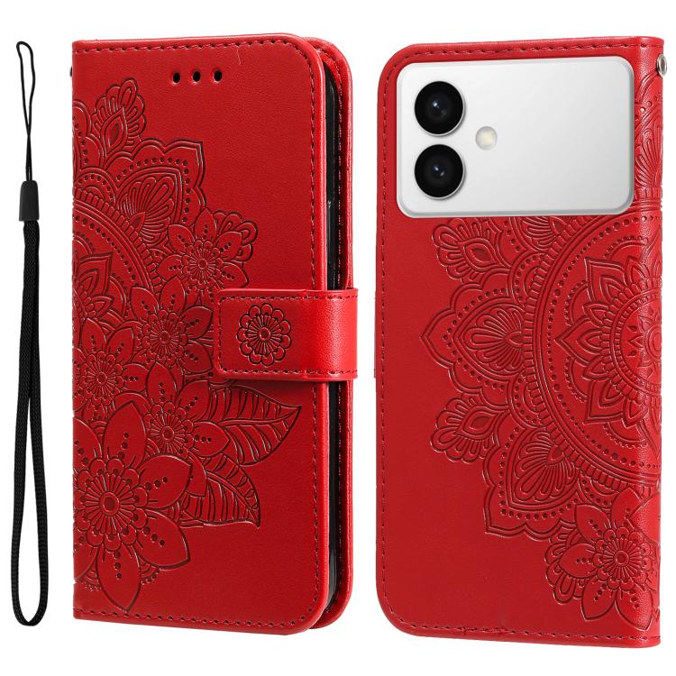 Seven-petal Flowers Embossing Leather Phone Case, For Galaxy S26 FE 5G, For Galaxy S26+ 5G, For Galaxy S26 Edge 5G, For Galaxy S26 Ultra 5G