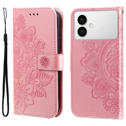 Seven-petal Flowers Embossing Leather Phone Case, For Galaxy S26 FE 5G, For Galaxy S26+ 5G, For Galaxy S26 Edge 5G, For Galaxy S26 Ultra 5G