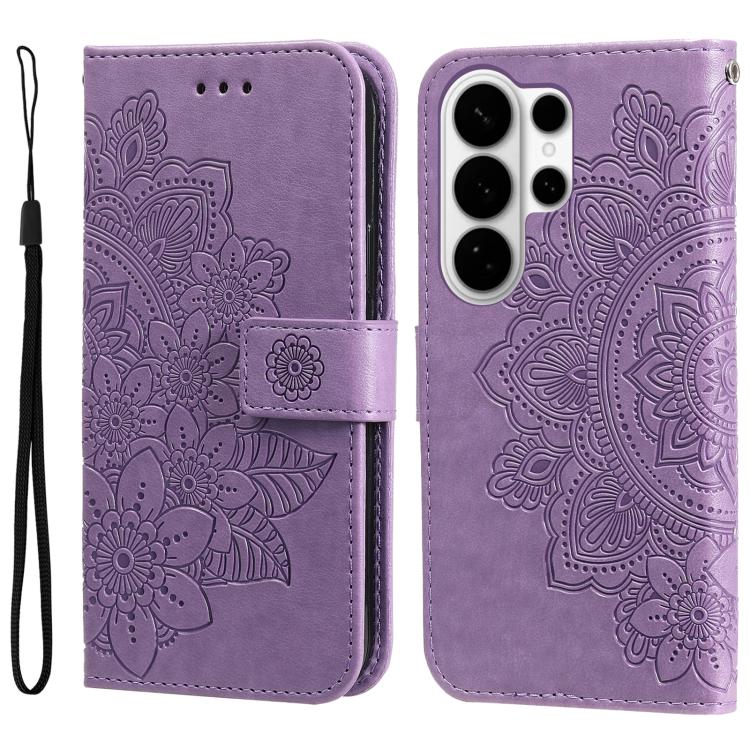 Seven-petal Flowers Embossing Leather Phone Case, For Galaxy S26 FE 5G, For Galaxy S26+ 5G, For Galaxy S26 Edge 5G, For Galaxy S26 Ultra 5G