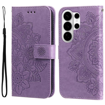 Seven-petal Flowers Embossing Leather Phone Case, For Galaxy S26 FE 5G, For Galaxy S26+ 5G, For Galaxy S26 Edge 5G, For Galaxy S26 Ultra 5G