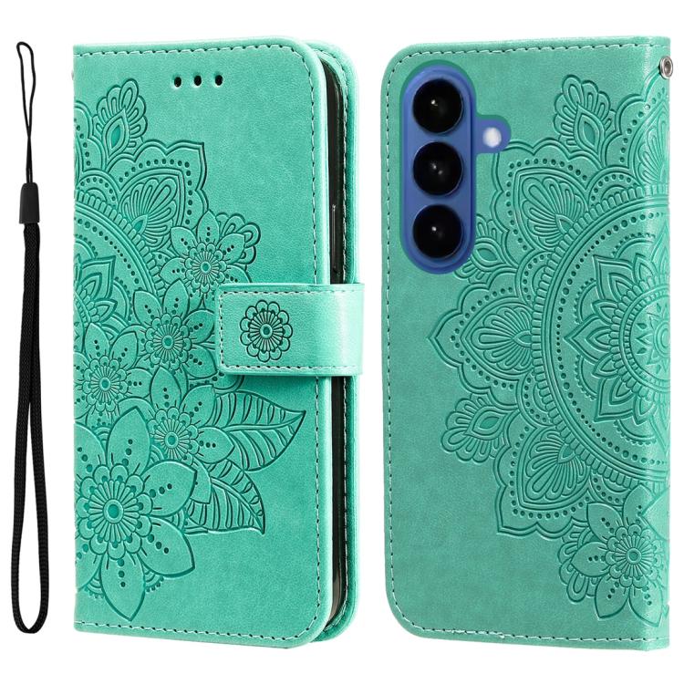 Seven-petal Flowers Embossing Leather Phone Case, For Samsung Galaxy S26+ 5G, For Samsung Galaxy S26 Edge 5G, For Samsung Galaxy S26 Ultra 5G, For Samsung Galaxy S26 Pro 5G