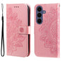 Seven-petal Flowers Embossing Leather Phone Case, For Galaxy S26 FE 5G, For Galaxy S26+ 5G, For Galaxy S26 Edge 5G, For Galaxy S26 Ultra 5G