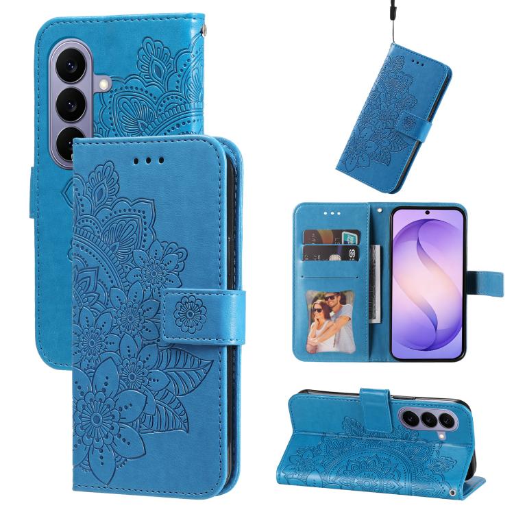 Seven-petal Flowers Embossing Leather Phone Case, For Galaxy S27 Ultra 5G, For Galaxy S27 Pro 5G, For Galaxy S27 5G, For Galaxy S27+ 5G