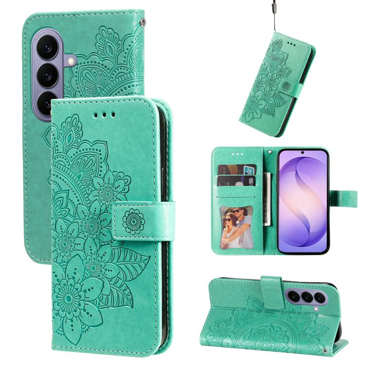 Seven-petal Flowers Embossing Leather Phone Case, For Galaxy S27 Ultra 5G, For Galaxy S27 Pro 5G, For Galaxy S27 5G, For Galaxy S27+ 5G