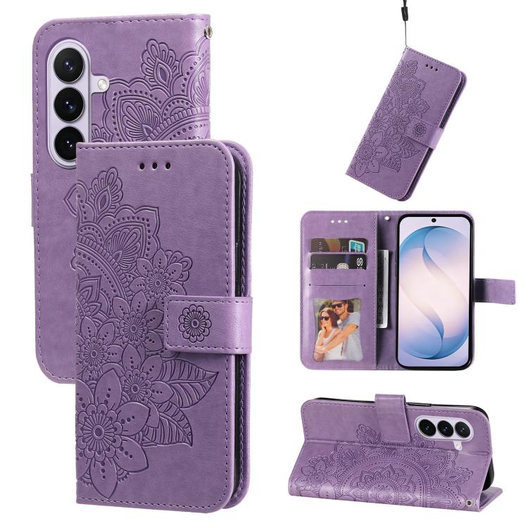 Seven-petal Flowers Embossing Leather Phone Case, For Galaxy S27 Ultra 5G, For Galaxy S27 Pro 5G, For Galaxy S27 5G, For Galaxy S27+ 5G