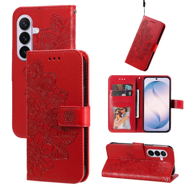 Seven-petal Flowers Embossing Leather Phone Case, For Galaxy S27 Ultra 5G, For Galaxy S27 Pro 5G, For Galaxy S27 5G, For Galaxy S27+ 5G