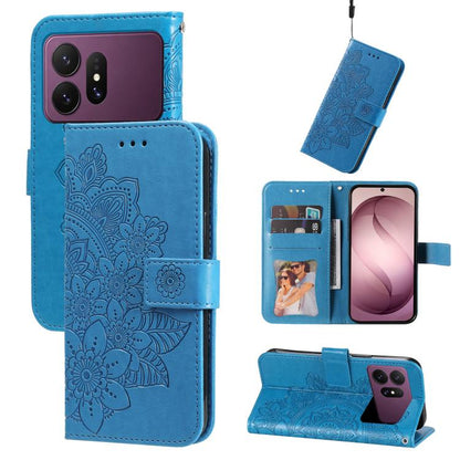 Seven-petal Flowers Embossing Leather Phone Case, For Galaxy S27 Ultra 5G, For Galaxy S27 Pro 5G, For Galaxy S27 5G, For Galaxy S27+ 5G